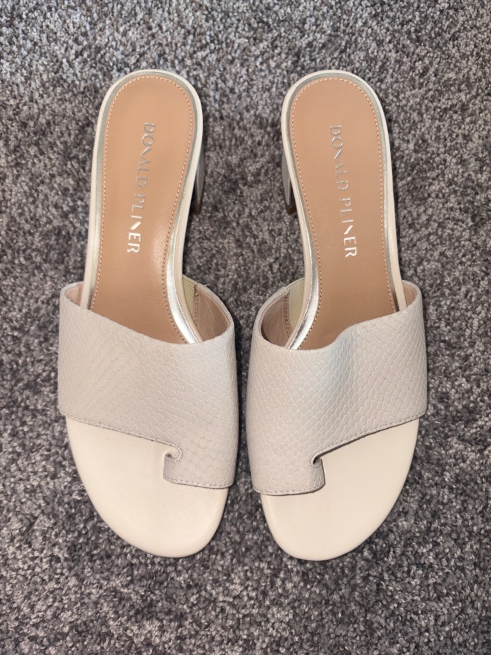 Donald J. Pliner Light Cream Heel Sandals